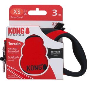 KONG TRELA EXTENSIVEL TERRAIN XS 3M/12KG VERMELHO